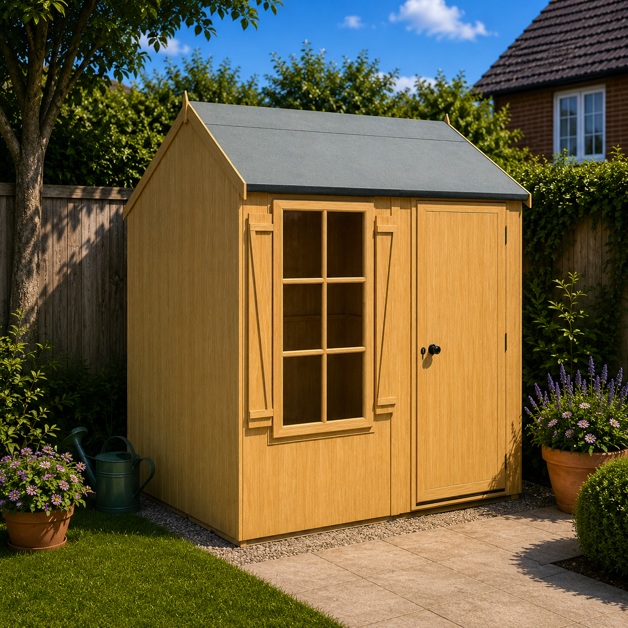 7x7 Shiplap Single Door Reverse Apex Shed - Shire Holt - Direct