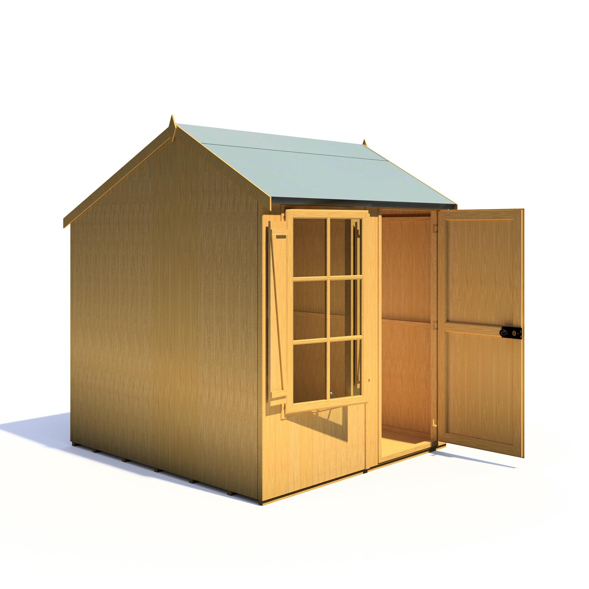 acha＊★stage7-9 7x7 Shiplap Single Door Reverse Apex Shed - Shire Holt - Direct