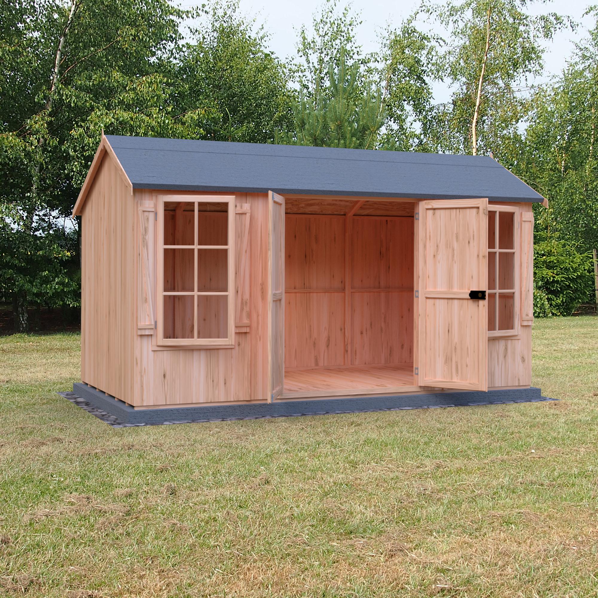 13x7 Shiplap Double Door Reverse Apex Shed - Shire Holt - Direct
